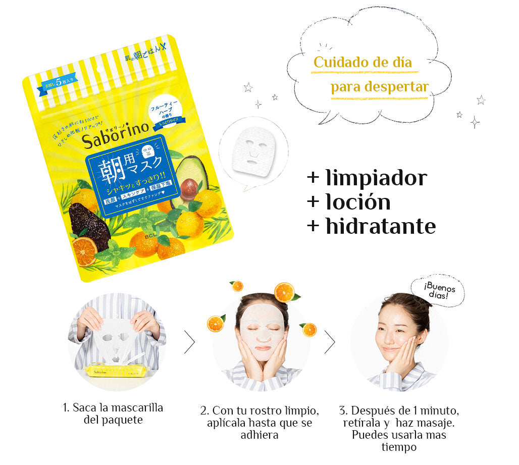 Saborino Morning Sheet Masks - 5 piezas